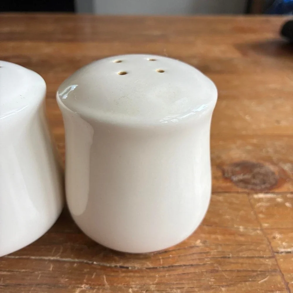 Vintage White ceramic salt and pepper shakers with orange & berry design
